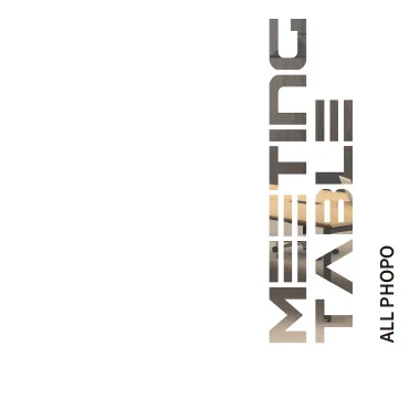Vertical text logo reading MEET THE TEAM in bold cut out style with a photographic texture fill