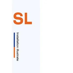 Orange SL logo on a light blue vertical strip with vertical text reading Installation Illustrate along the side