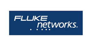 Fluke Networks logo on a blue rectangle with white text