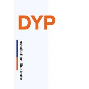 Cover with large orange DYP letters near the top and a pale blue vertical band on the left containing the vertical text Installation illustrate
