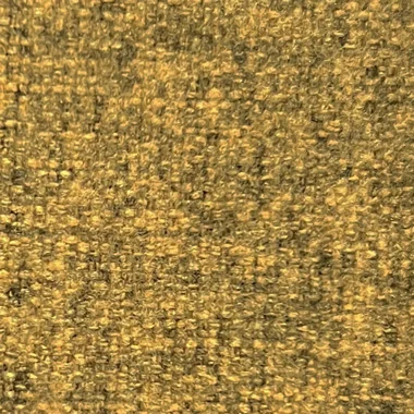 Close up of a mustard brown textured woven fabric with looped fibers