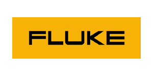 Fluke logo on an orange yellow background