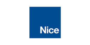 Blue square logo featuring the word Nice in white text on a dark blue background