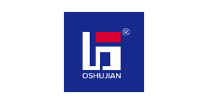OSHUIJIAN logo white stylized letters on a blue square with a red accent and the word OSHUIJIAN beneath