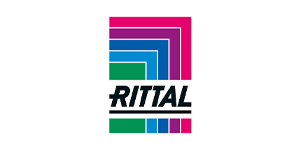 Rittal logo stacked multicolored squares above the bold RITTAL wordmark