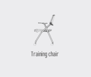 Lightweight wheeled training chair with an X frame design small backrest and caster wheels