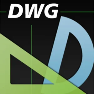 DWG logo on a black background with overlapping green and blue geometric shapes and the letters DWG at the top