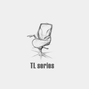 Sketch of an ergonomic office chair on a pedestal base with a TL series caption underneath